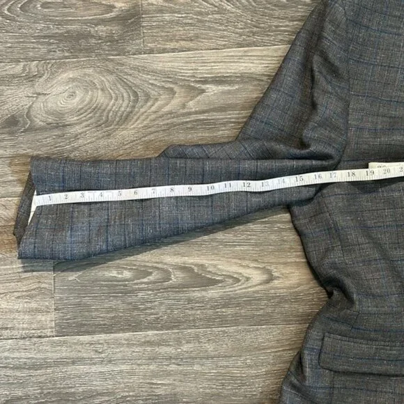 Ralph Lauren 48R Gray Plaid Blue Blazer Suit Jacket Sport Coat Two Button Wool - Picture 7 of 16